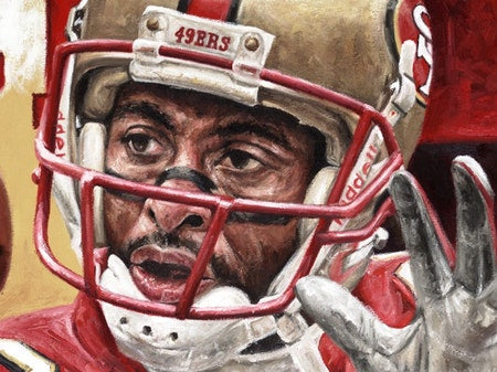 jerry rice, "the pinnacle" 24x36 auto aroc, l.e. 24