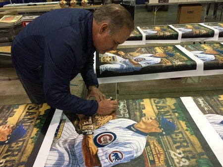 ryne sandberg, "second to none" 24x36 auto aroc, artist proof, w/ 'hof 2005' ins, l.e. 8